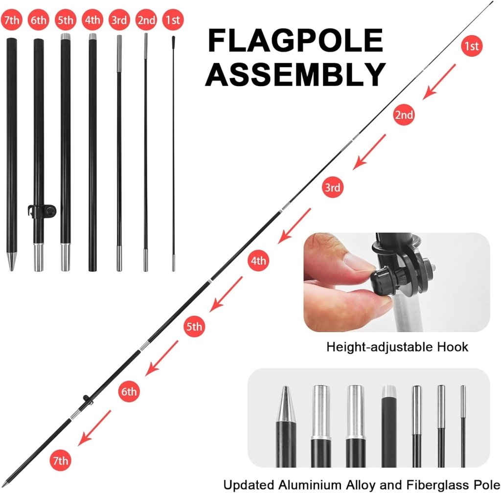 Feather Flag Pole Kit for Swooper Flags 6Ft