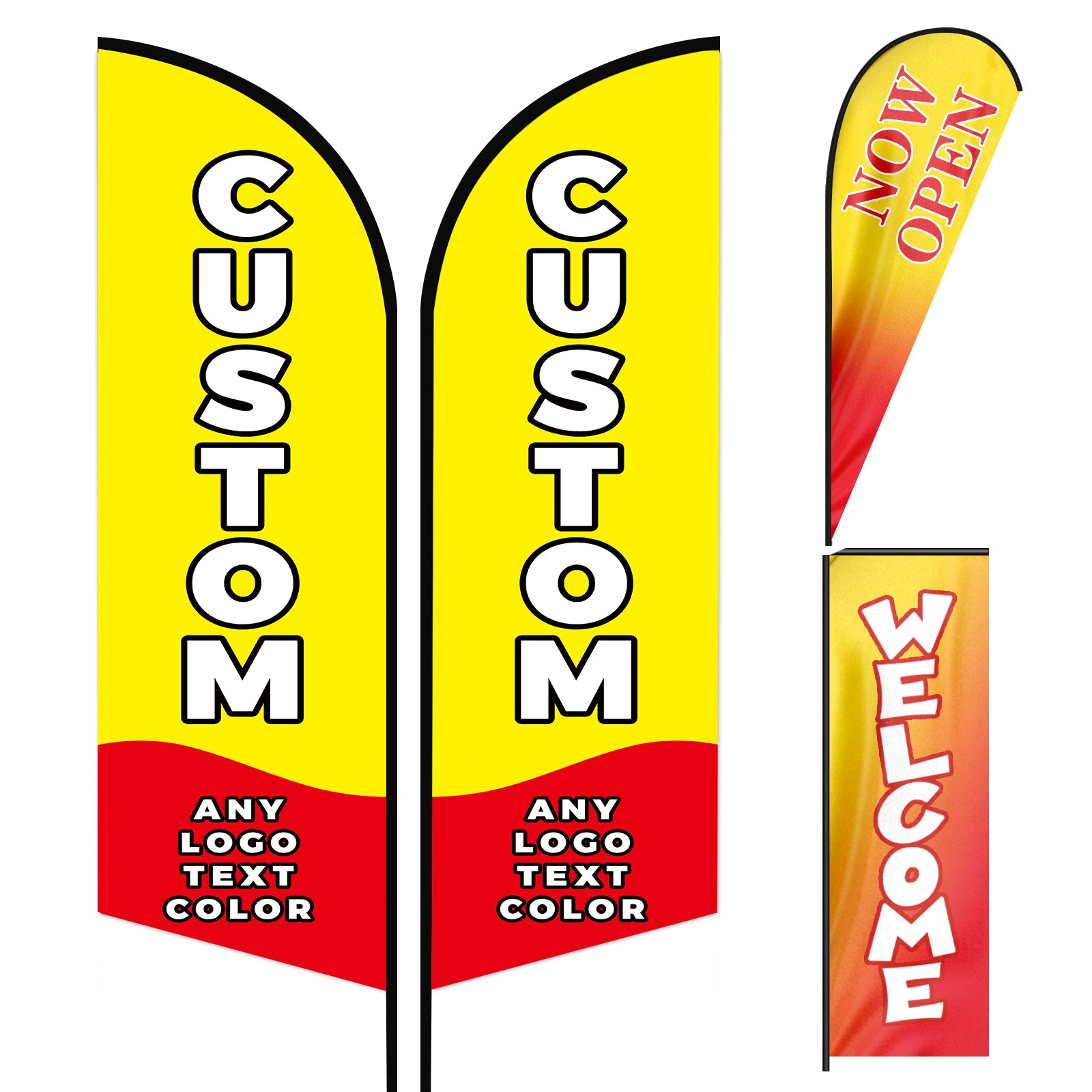 Custom Blade Flags-2.5x13.5FT,Single-Sided（Flagpole Not Included）