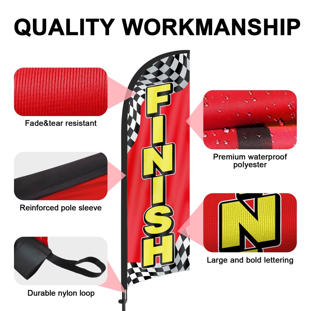 Finish Flag - 8ft Finish Feather Flag Pole Kit