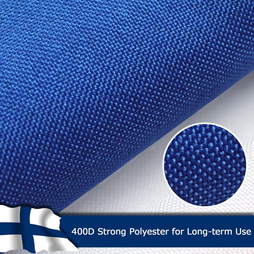 Finland Finnish Flag for Outside, 400D Heavy Duty Polyester, Double - Sided Printing, Quadruple Stitched Fly Hem, Fade Resistant, 2 Brass Grommets