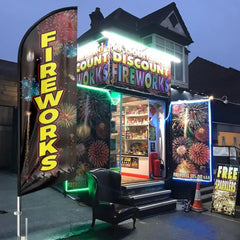 Fireworks Feather Flag: Advertising Banner for Fireworks Business (8ft Flagpole Not Included) - FSFlag