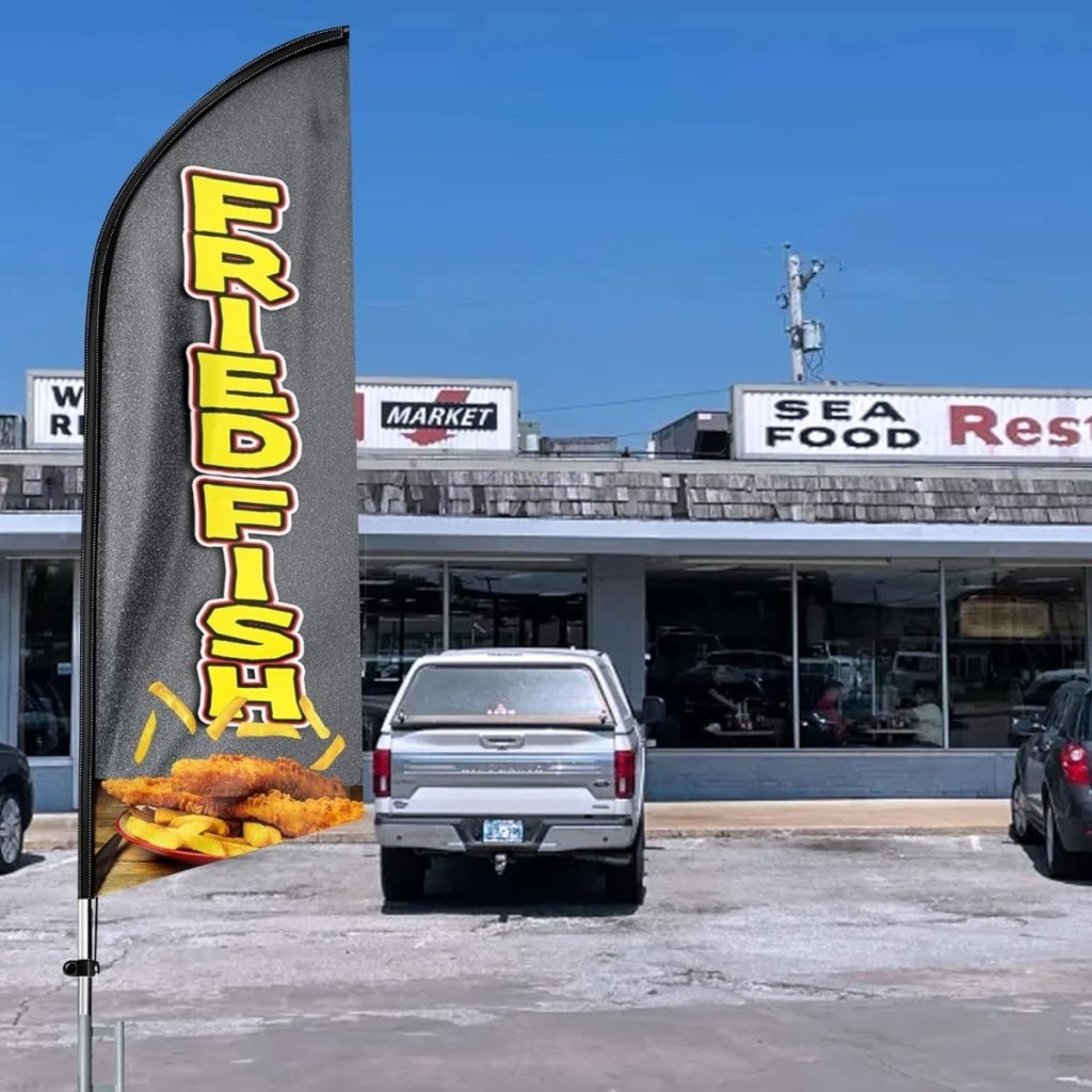 Fish Fry Sign - 11ft Fry Fest Feather Flags Kit - FSFlag