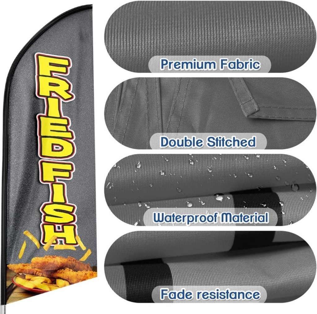 Fish Fry Sign - 11ft Fry Fest Feather Flags Kit - FSFlag
