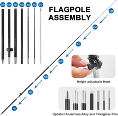 Fish Sign Flag Kit - 8ft Fish Feather Flag with Pole and Stake - FSFlag