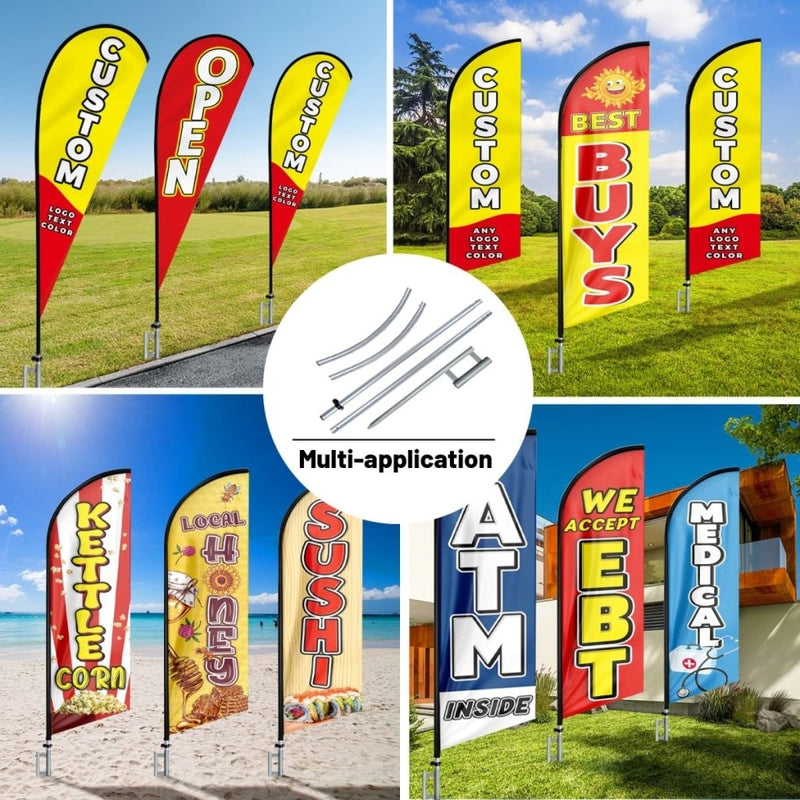 Flag Pole Hardware - 11FT FSFLAG Swooper Feather Flag Pole Kit(3.3m) - FSFlag