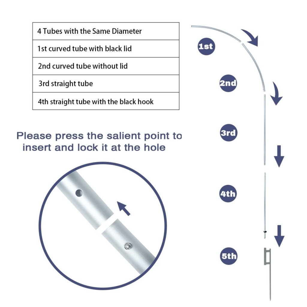 Flag Pole Hardware - 11FT FSFLAG Swooper Feather Flag Pole Kit(3.3m) - FSFlag