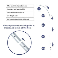 Flag Pole Hardware - 11FT FSFLAG Swooper Feather Flag Pole Kit(3.3m) - FSFlag