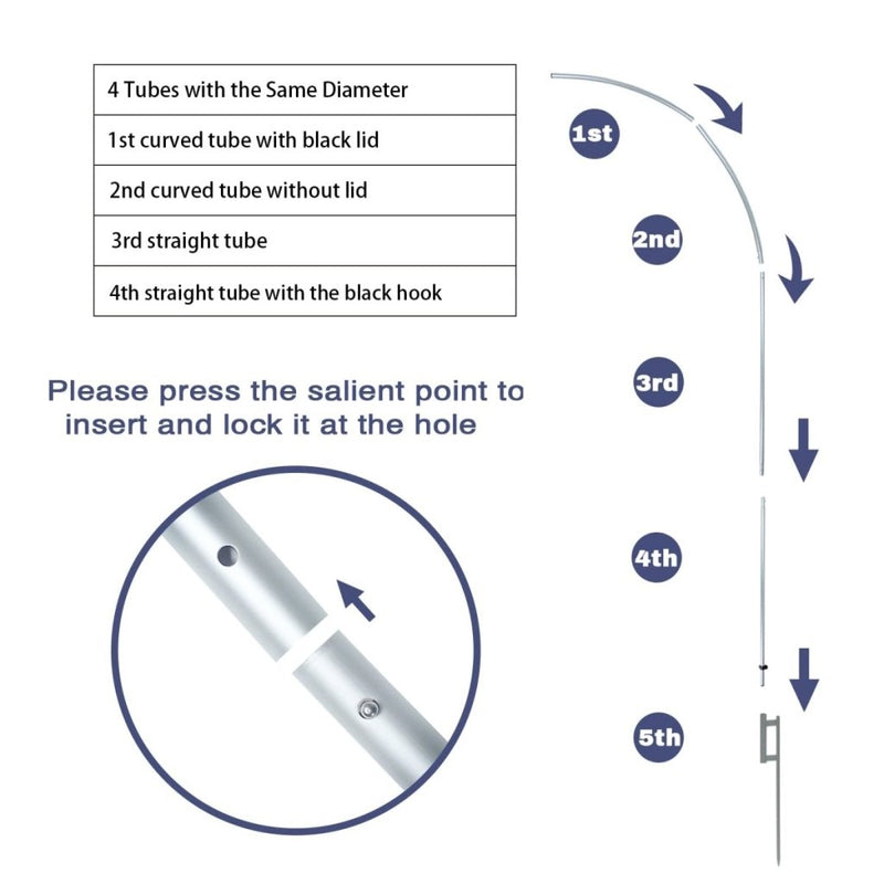 Flag Pole Hardware - 11FT FSFLAG Swooper Feather Flag Pole Kit(3.3m) - FSFlag