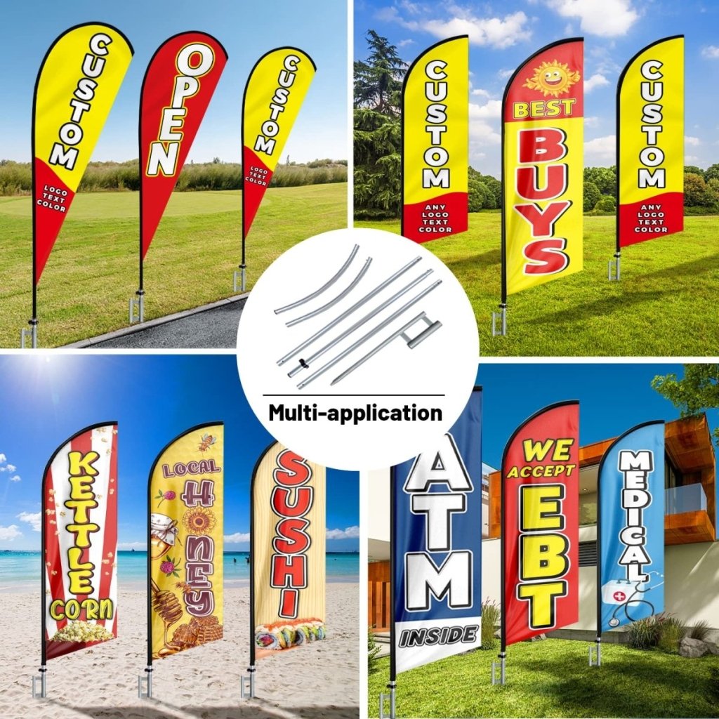 Flag Pole Hardware - 14Ft FSFLAG Swooper Feather Flag Poles (4.3m) - FSFlag