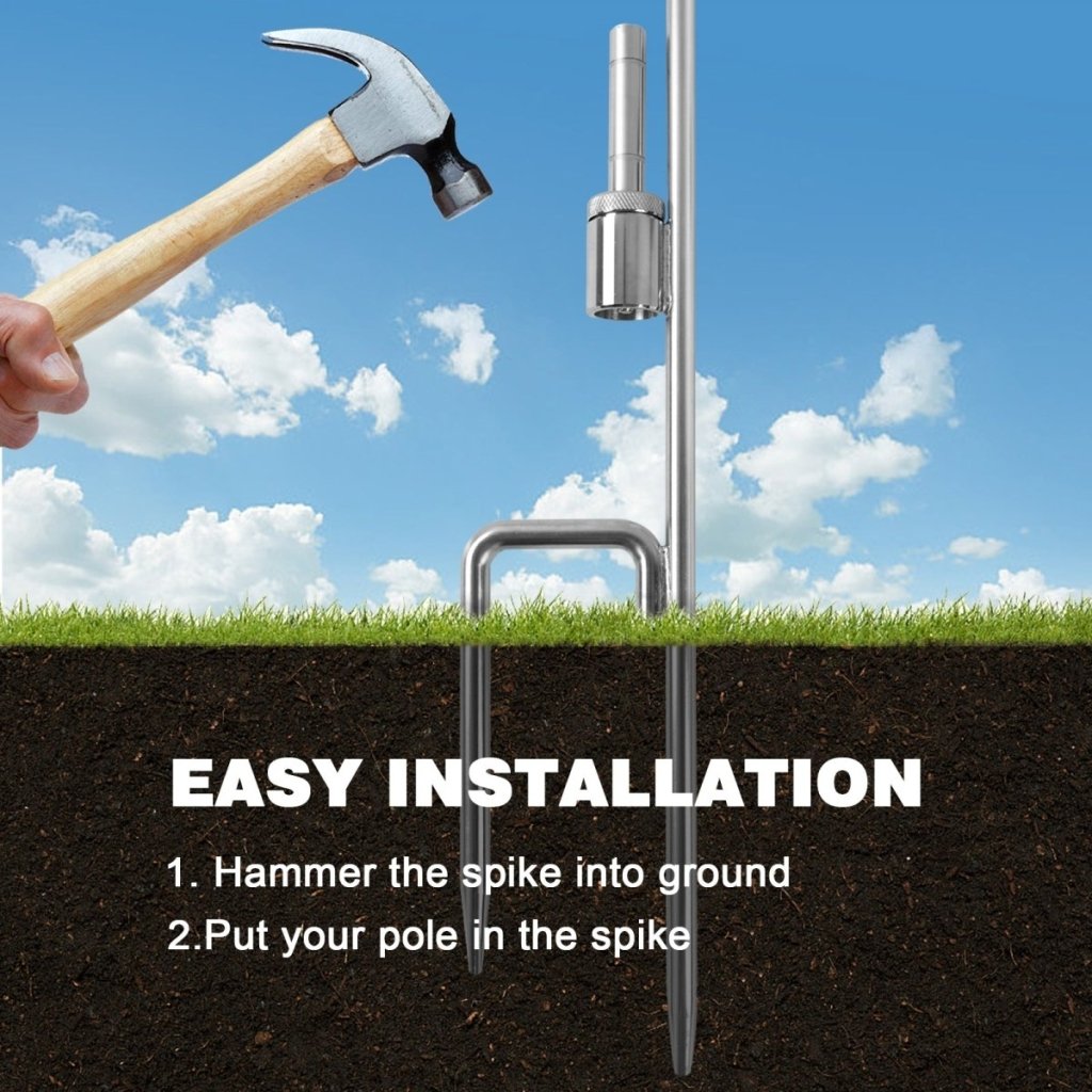 Flag Stakes - Heavy Duty Ground Spike Pole Holder Flag Pole Ground Stake - FSFlag