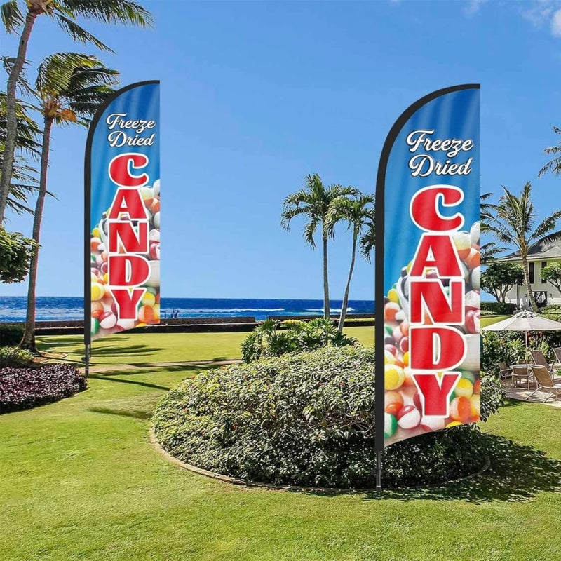 Freeze Dried Candy Banner - 8Ft Triangular Feather Banner - FSFlag