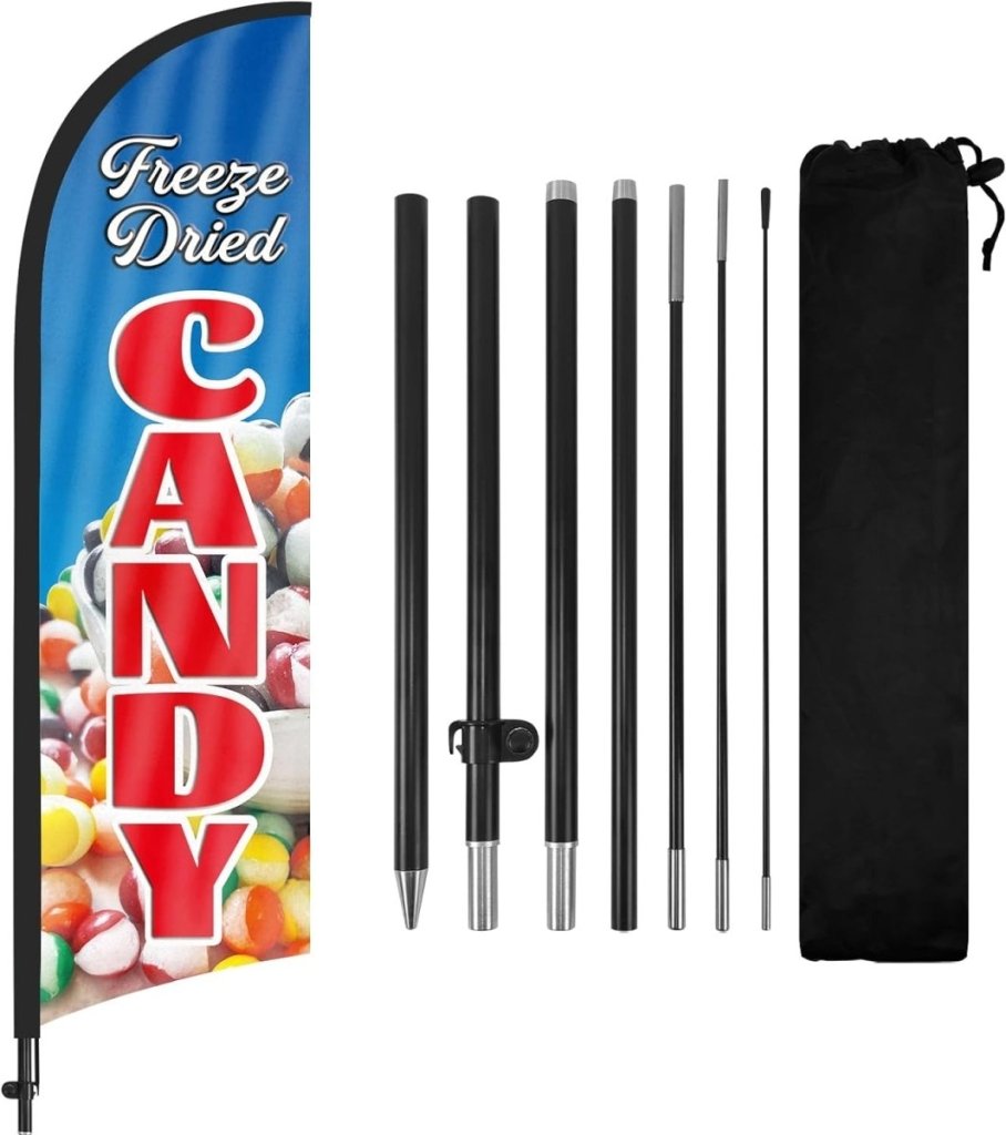 Freeze Dried Candy Banner - 8Ft Triangular Feather Banner - FSFlag