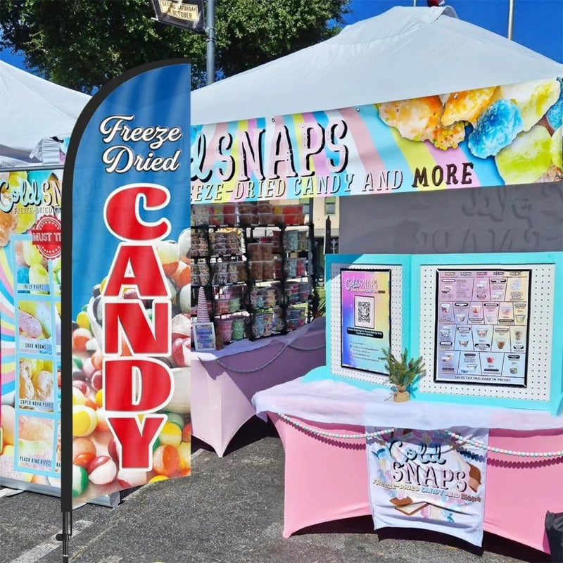 Freeze Dried Candy Banner - 8Ft Triangular Feather Banner - FSFlag