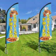 Fried Catfish Flag - 8ft Fried Catfish Feather Flag（Flagpole Not Included） - FSFlag