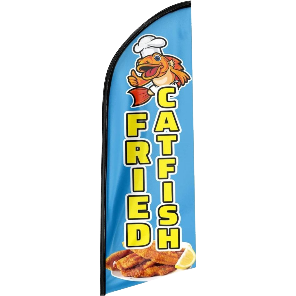 Fried Catfish Flag-8ft Fried Catfish Feather Flag（Flagpole Not Included）