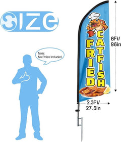 Fried Catfish Flag - 8ft Fried Catfish Feather Flag（Flagpole Not Included） - FSFlag