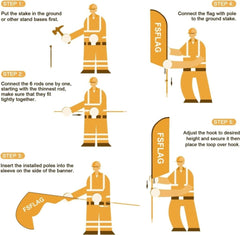 Fried Chicken Flag Kit - 8ft Fried Chicken Feather with Pole and Stake - FSFlag