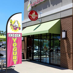 Frozen Yogurt Sign - FSFLAG 8Ft Frozen Yogurt Feather Flag Set for Frozen Yogurt Business - FSFlag