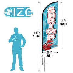 Shrimp Flag - 11ft Shrimp Swooper Flag Feather Flag Pole Kit - FSFlag