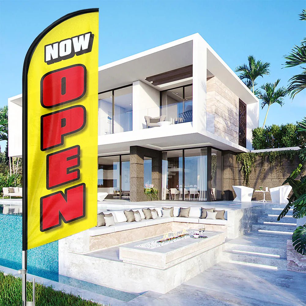 FSFLAG Now Open Swooper Flag Feather Flag Pole Kit - FSFlag