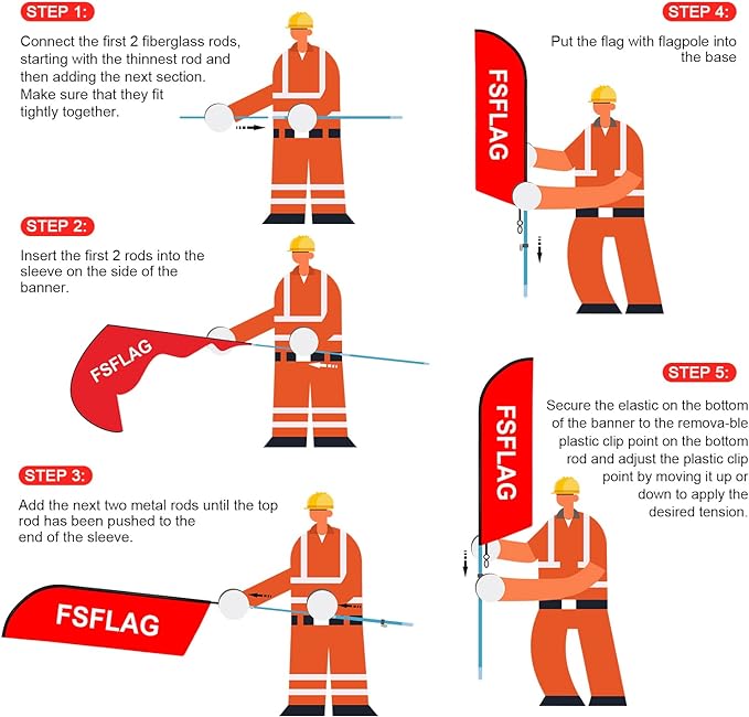 FSFLAG 11Ft Now Open Feather Flags for Business - Feather Flag Pole Kit - FSFlag