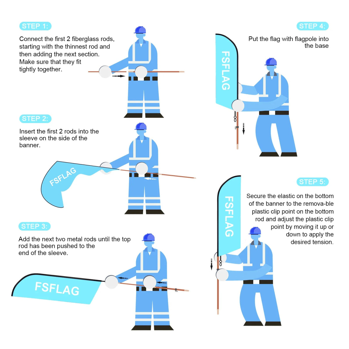 FSFLAG Windeshield Repair Swooper Flag Feather Flag Pole Kit - FSFlag