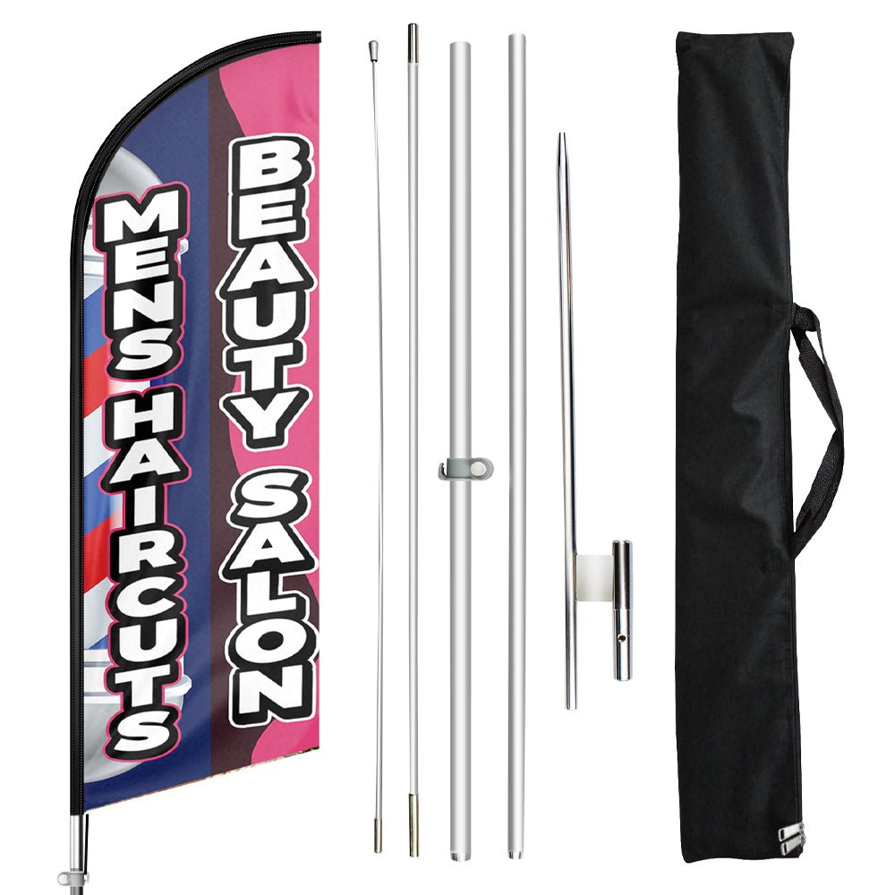 FSFLAG Mens Haircuts Beauty Salon Swooper Flag Feather Flag Pole Kit - FSFlag