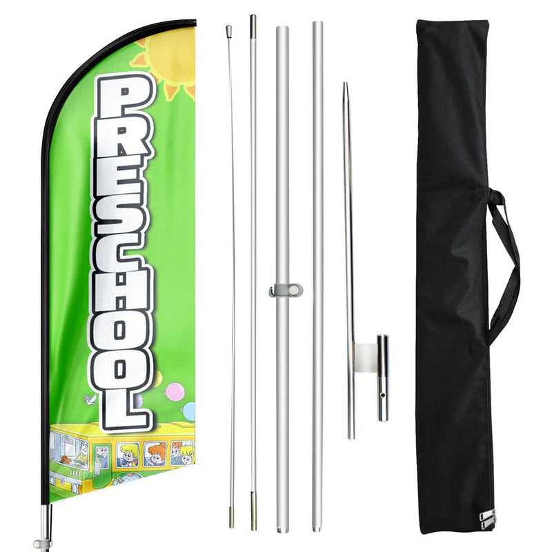 Preschool Sign - 11ft Preschool Swooper Flag Feather Flag Pole Kit - FSFlag