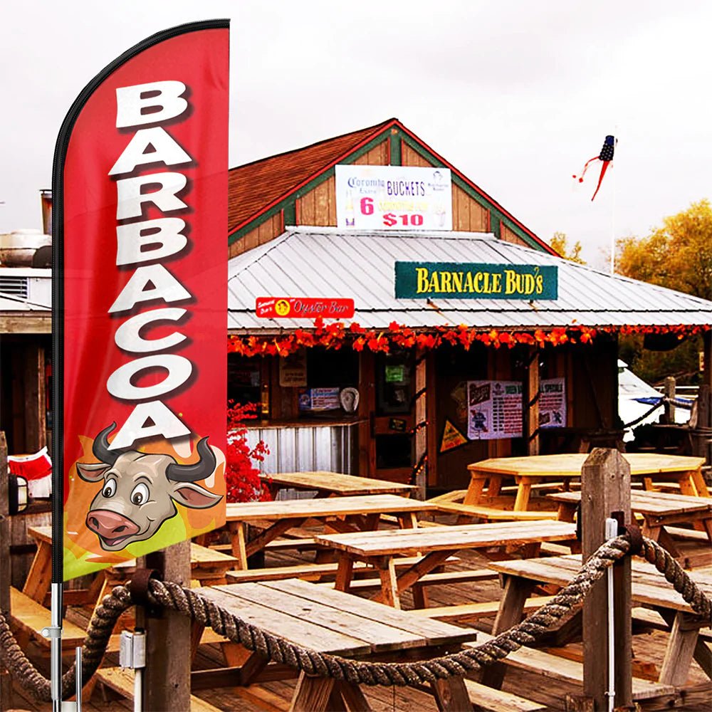 Mexican Restaurant Banner - FSFLAG Barbacoa Swooper Flag Feather Flag Pole Kit - FSFlag