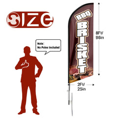 BBQ Flags - FSFLAG BBQ Brisket Swooper Flag Feather Flag Pole Kit - FSFlag