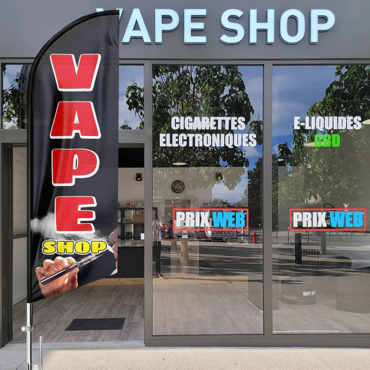 Vape Shop Signs - 11ft Vape Shop Swooper Flag Feather Flag Pole Kit - FSFlag