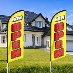 FSFLAG 11Ft Now Open Feather Flags for Business - Feather Flag Pole Kit - FSFlag