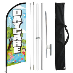 Day Care Sign - 11ft Day Care Swooper Flag Feather Flag Pole Kit - FSFlag