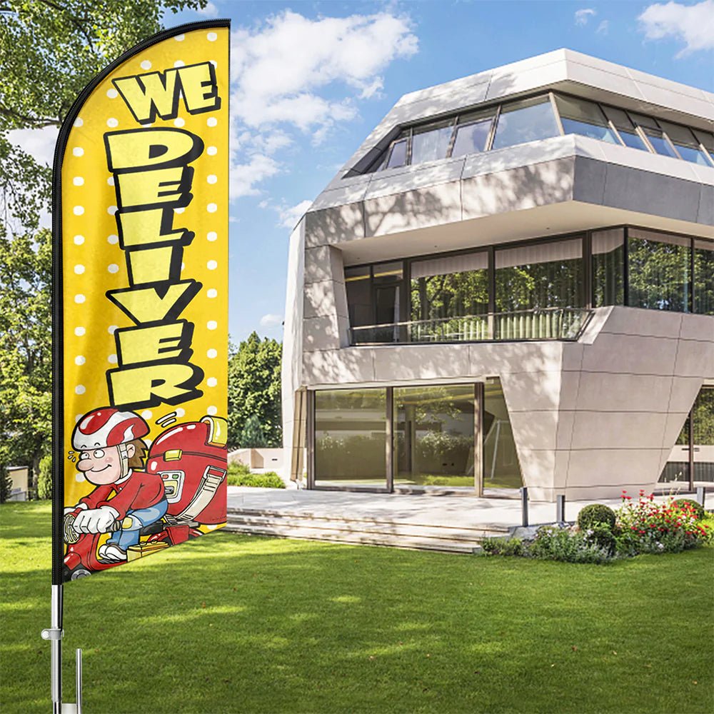 FSFLAG We Deliver Swooper Flag Feather Flag Pole Kit - FSFlag