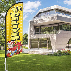 FSFLAG We Deliver Swooper Flag Feather Flag Pole Kit - FSFlag