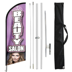 Beauty Salon Signs - 11ft Beauty Salon Swooper Flag Feather Flag Pole Kit - FSFlag