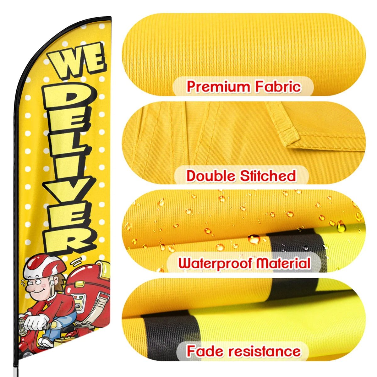 FSFLAG We Deliver Swooper Flag Feather Flag Pole Kit - FSFlag