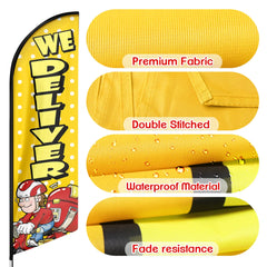 FSFLAG We Deliver Swooper Flag Feather Flag Pole Kit - FSFlag