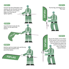 Antique Store Signs - 11ft Antiques Swooper Flag Feather Flag Pole Kit - FSFlag