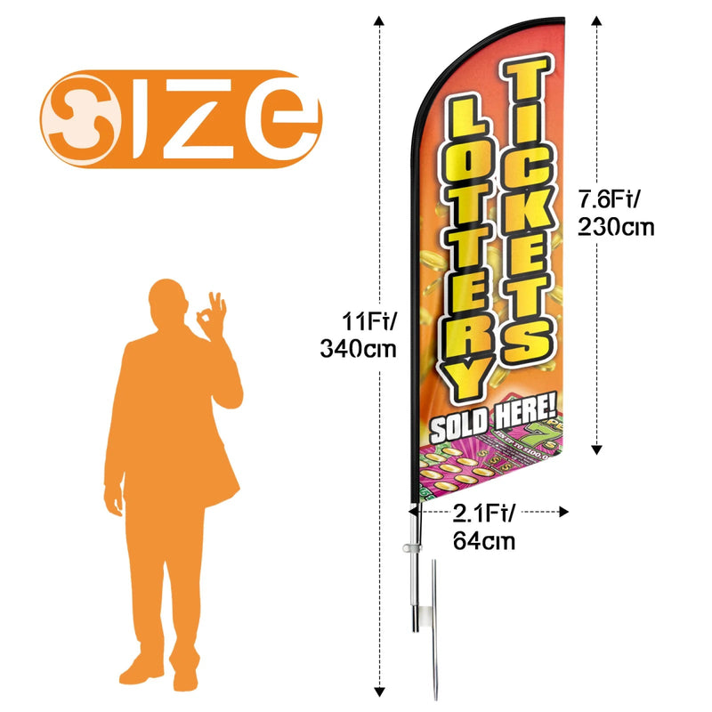 FSFLAG Lottery Tickets Swooper Flag Feather Flag Pole Kit - FSFlag
