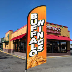 Buffalo Wings Sign - 11ft Buffalo Wings Swooper Flag Feather Flag Pole Kit - FSFlag