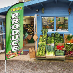 Agriculture Flags - FSFLAG Fresh Produce Swooper Flag Feather Flag Pole Kit - FSFlag