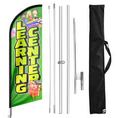 Learn Flags - 11ft Learning Center Swooper Flag Feather Flag Pole Kit - FSFlag