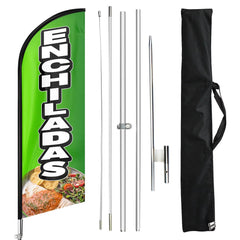 Mexican Restaurant Banner - FSFLAG Enchiladas Swooper Flag Feather Flag Pole Kit - FSFlag
