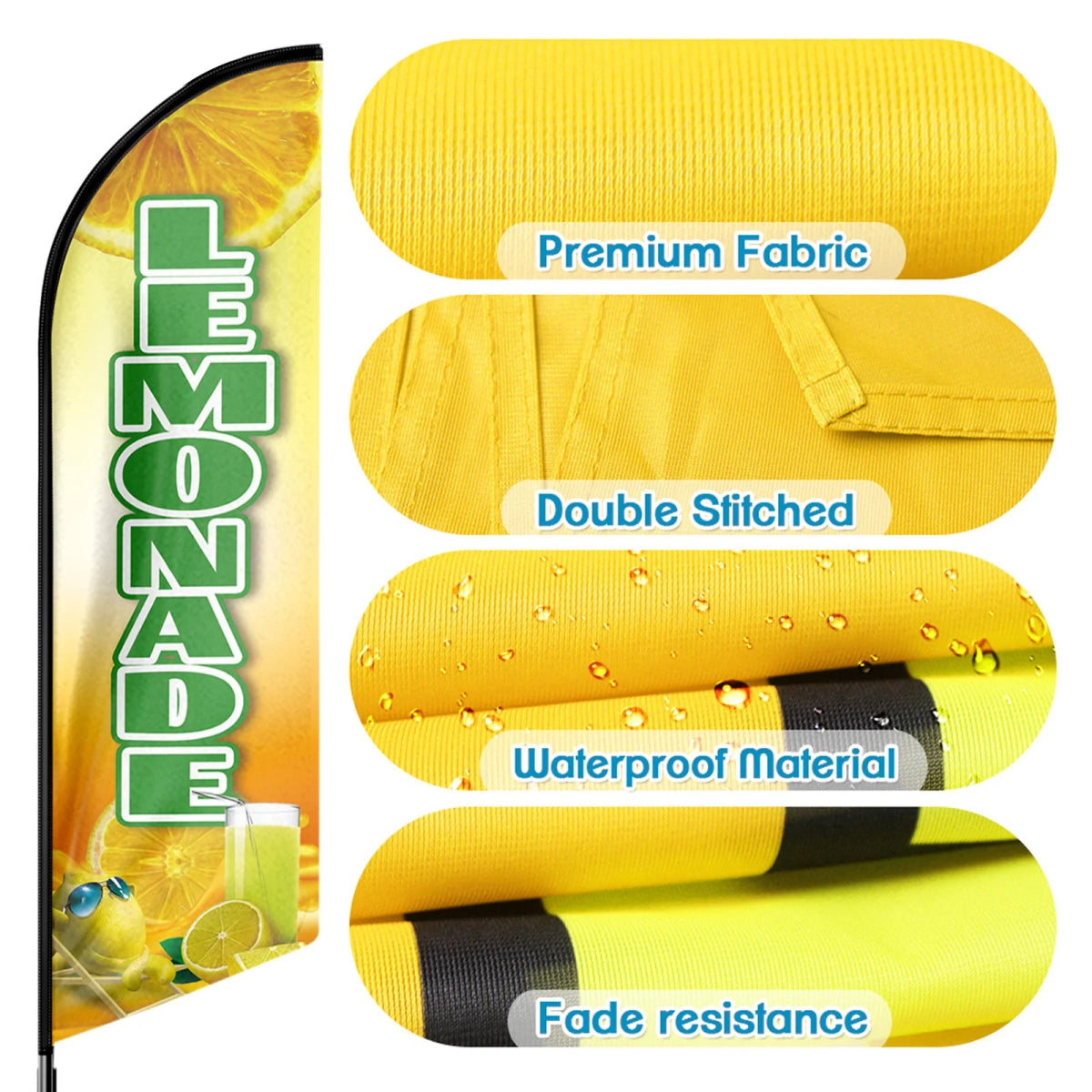 Lemonade Sign - 11ft Lemonade Swooper Flag Feather Flag Pole Kit - FSFlag