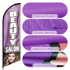 Beauty Salon Signs - 11ft Beauty Salon Swooper Flag Feather Flag Pole Kit - FSFlag