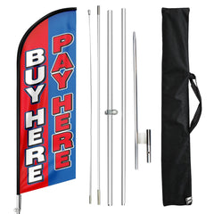 FSFLAG Buy Here Pay Here Swooper Flag Feather Flag Pole Kit - FSFlag