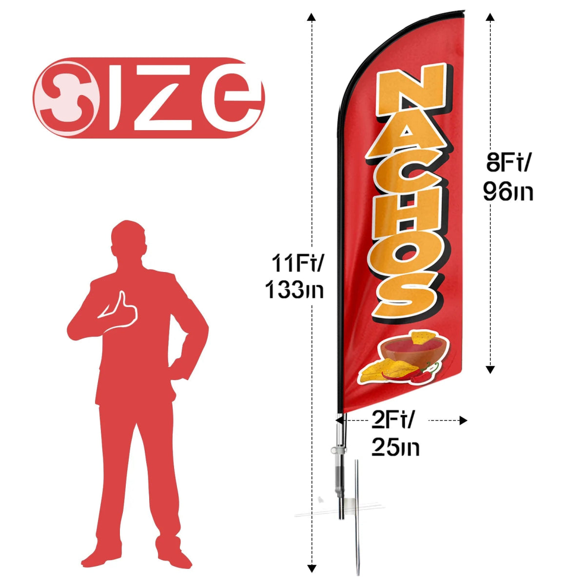 Nachos sign - 11ft Nachos Swooper Flag Feather Flag Pole Kit - FSFlag