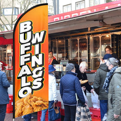 Buffalo Wings Sign - 11ft Buffalo Wings Swooper Flag Feather Flag Pole Kit - FSFlag