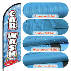 Car Wash Flags - 11ft Car Wash Swooper Flag Feather Flag Pole Kit - FSFlag